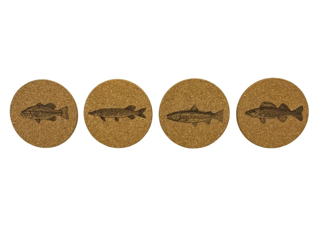 Magic Pine Outfitters Freshwater Fish Series Coasters - 4pack 1 Magic Pine Outfitters Freshwater Fish Series Coasters - 4pack